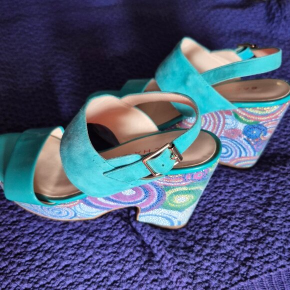 Vintage. "Sacha London" Platform Shoes. size 7. Heels are 4". Hand made. - Picture 4 of 7